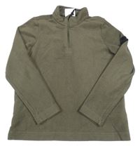 Khaki fleecová mikina