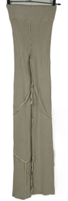 Dámske béžové rebrované pletené nohavice zn. Maniere de Voir