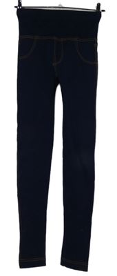 Dámské tmavomodré legíny riflového vzhledu 