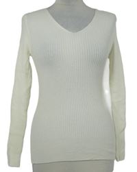 Dámský bílý žebrovaný svetr Primark 