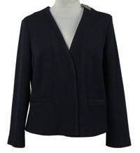 Nové - Dámský tmavomodrý vzorovaný sakový crop cardigan Dunnes