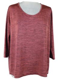 Dámské růžovo-černé melírované úpletové triko Papaya 