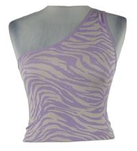 Dámský lila-béžový vzorovaný elastický crop top Primark 