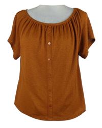 Dámska skořicová blúzka s lodičkovým výstřihem Jean Pascale