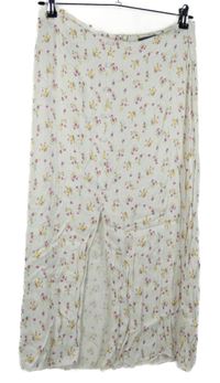 Dámska biela kvietkovana midi sukňa Primark