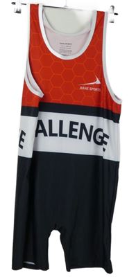 Pánsky čierno-červeno-biely športový kraťasový overal s nápisom Rane