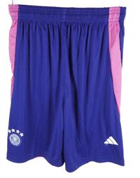 Pánské fialovo-růžové fotbalové kraťasy s erbem Adidas