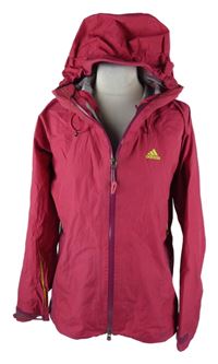 Dámská tmavorůžová šusťáková sportovní bunda s kapucí Adidas 