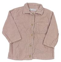 Svetloružová menšestrová košeľová bunda Zara