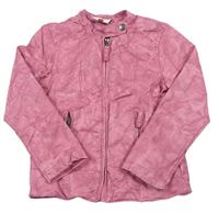 Ružová vzorovaná koženková podšitá bunda Topolino