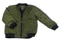Khaki šusťáková zimní bunda s proužkem Primark