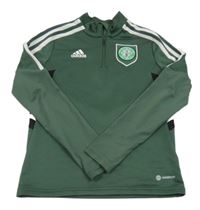 Khaki fotbalová funkční mikina s logem a erbem Adidas 