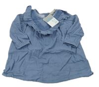 Nové - Modré mušelínové šaty s volánkem Primark