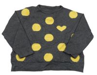 Tmavosivý bodkovaná ý sveter