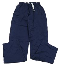 Tmavomodré plátěné kalhoty 