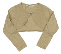 Béžové trblietavé svetrové bolerko H&M