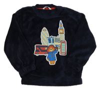 Tmavomodrá chlpatá domáceá mikina s medvídkem Paddington M&S