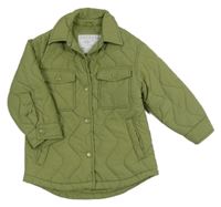 Khaki šusťáková prošívaná zateplená bunda TU