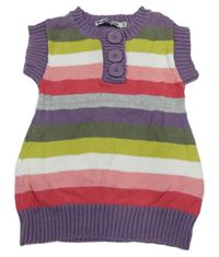 Farebné pruhované pletené šaty