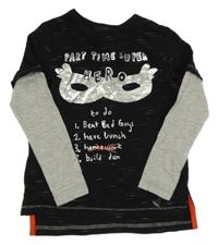 ČErno-šedé triko s maskou a nápisem George