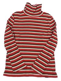 Červeno-bielo-čierne pruhované tričko s rolákom C&A