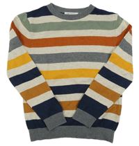 Smetanovo-zeleno-farebný pruhovaný sveter H&M