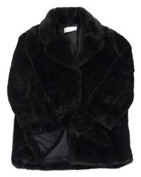 Čierny kožušinový podšitý kabát H&M