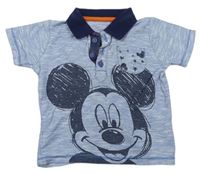 Modro-biele pruhované polo tričko s Mickeym George