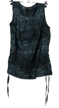 Dámska čierno-sivá vzorovaná blúzka so stahováním Vero Moda