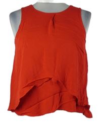 Dámsky červený blúzková ý vrstvený crop top Berska