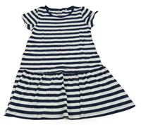 Bielo-modré pruhované teplákové šaty Topolino