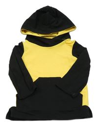 Čierno-žltá mikina s kapucňou