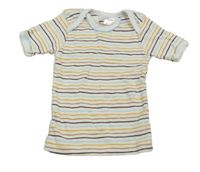 Bielo-modro-hnedé pruhované tričko Ergee