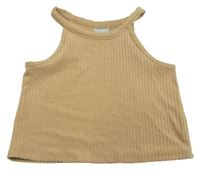 Béžový zamatový rebrovaný crop top Matalan
