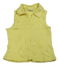 Citronový rebrovaný top s golierikom Matalan