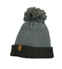 Šedo-barevná melírovaná čepice s bambulí George