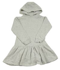Světlešedé melírované teplákové šaty s kapucí V BY VERY