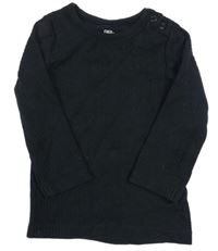 Černé žebrované triko F&F