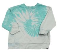 Tyrkysovo-biela batikovaná mikina H&M