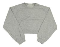 Sivá melírovaná crop mikina H&M