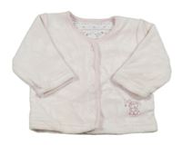 Svetloružová zamatová prepínaci podšitá mikina so zajícem Early Days