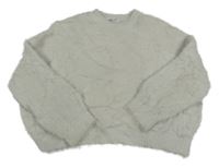 Svetlosivý chlpatý oversize sveter H&M