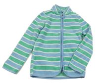 Světlemodro-zelená pruhovaná fleecová prepínaci mikina TCM