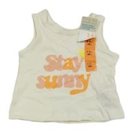 Nové - Smotanový top s nápisom Primark