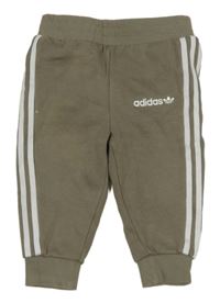 Khakišedé tepláky s pruhy Adidas