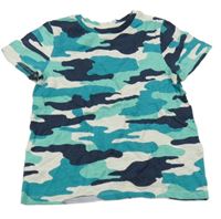 Tmavomodro-tyrkysovo-šedé army tričko C&A