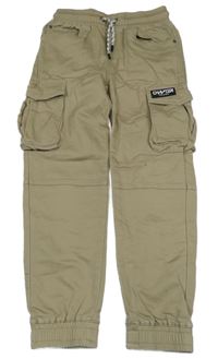 Béžové teplákové cuff rifle s kapsami Chapter young