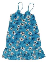 Modro-biele kvetované šaty