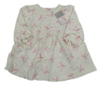 Nové - Biele teplákové šaty s mašľami Primark