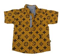 Rezavo-čierna vzorovaná košeľa